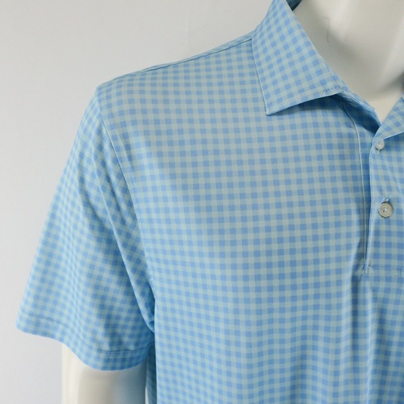 Southern Tide Short Sleeve Golf Polo Shirt Mens L Blue Longhorn Checkered - Picture 3 of 8